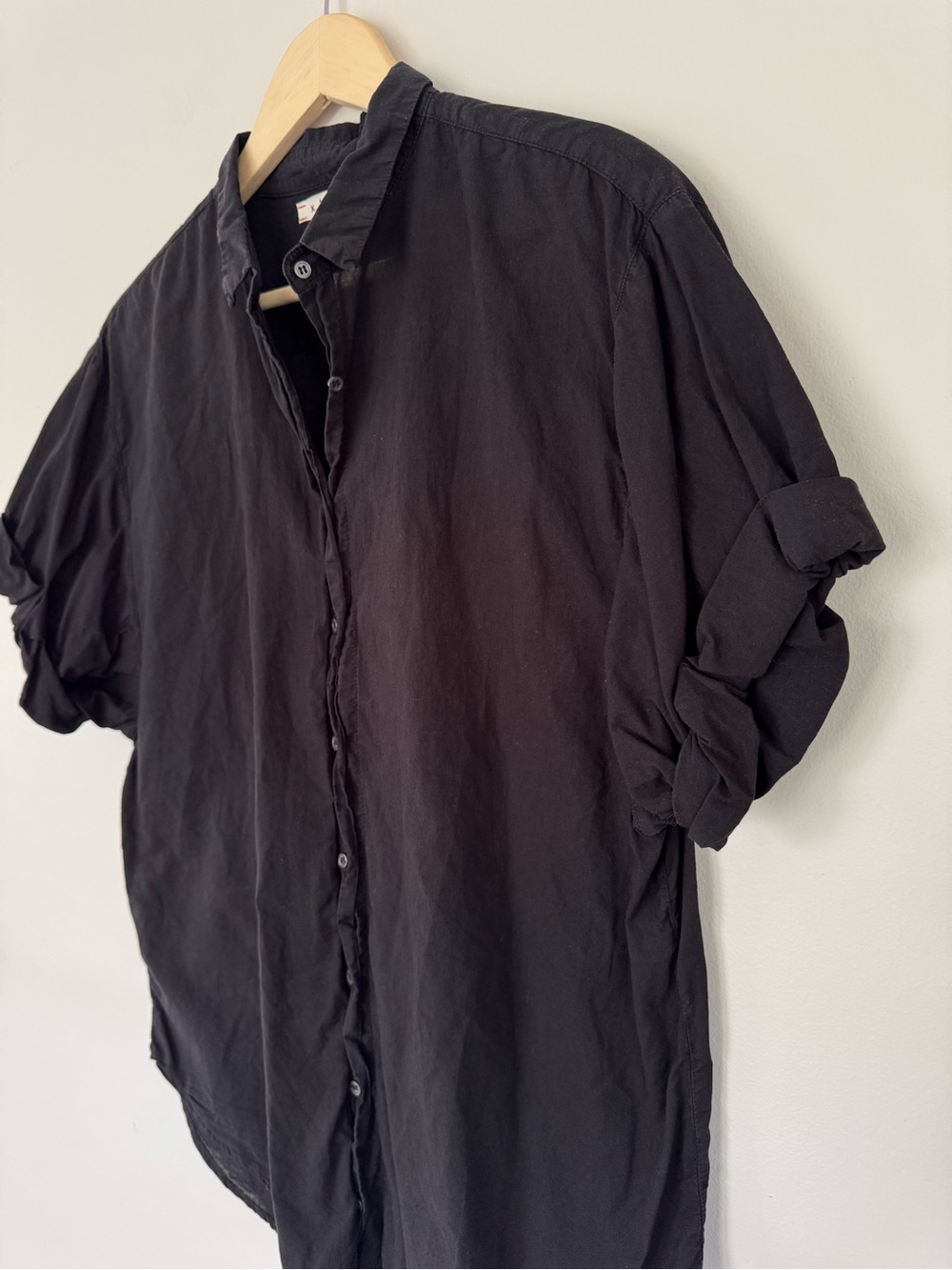 XiRENA Channing Collared Short Sleeve Cotton Shirt Black Small - Picture 5 of 10